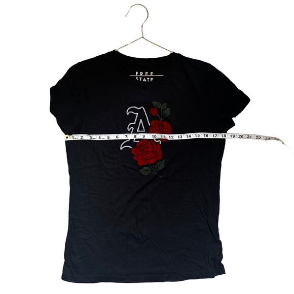 Aeropostale free state Floral rose black velvet t Shirt size XL - Picture 6 of 7